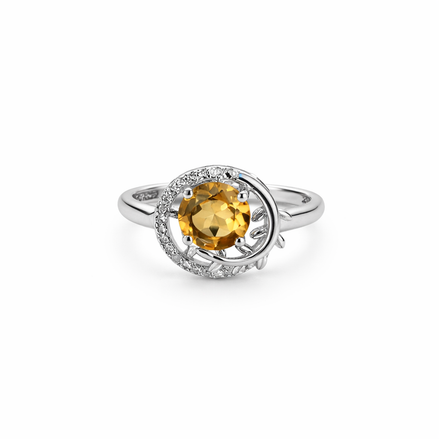 Citrine silver ring