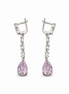 Pink crystal silver earrings