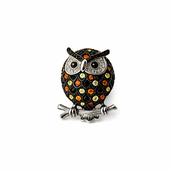 Owl silver pendant