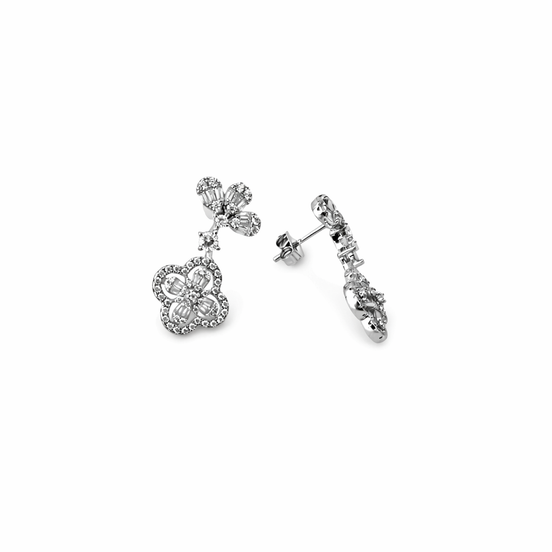 Art deco clover earrings