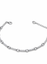 Silver bracelet with small cubic zirconia on a white background