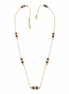 Gold necklace with zirconia and onyx stone