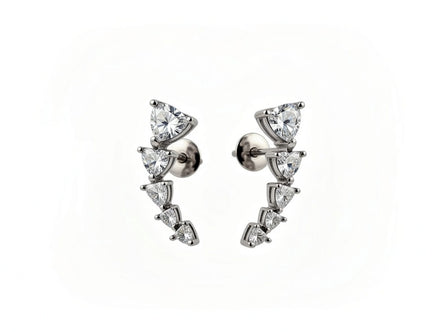 White zirconia silver earrings