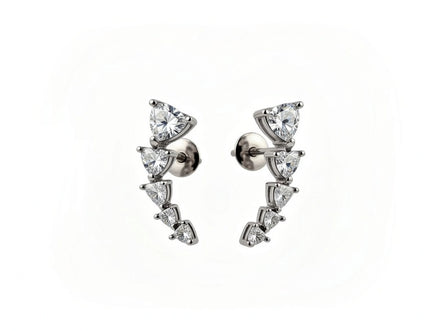 White zirconia silver earrings