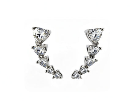 White zirconia silver earrings