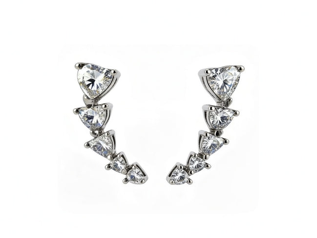 White zirconia silver earrings