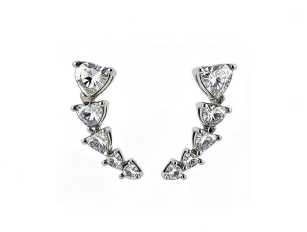 White zirconia silver earrings