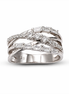 Silver multi-band ring