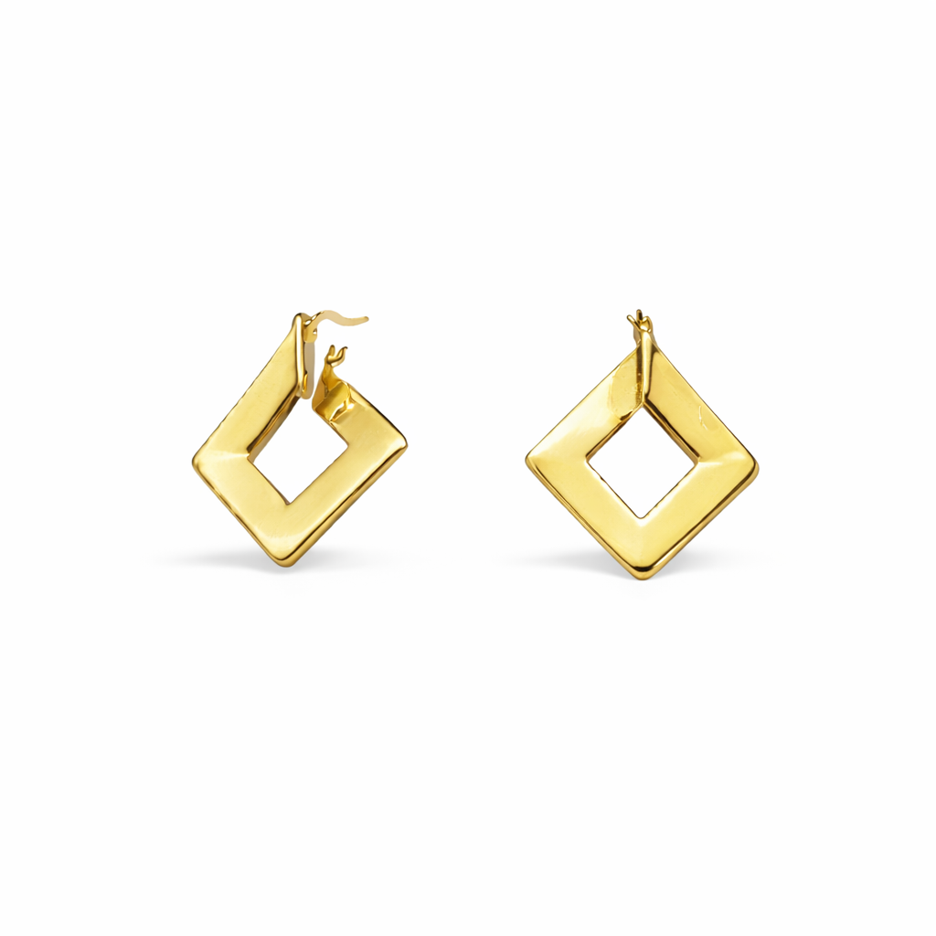 Twisted geometric gold earrings