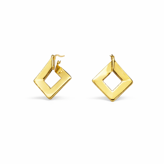 Twisted geometric gold earrings