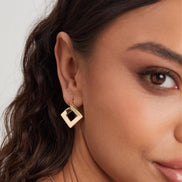 Twisted geometric gold earrings