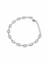 Silver chain bracelet with cubic zirconia on a white background