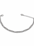 Silver bracelet with gemstones on a white background