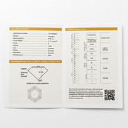 Diamond grading report with detailed measurements and characteristics on a white background