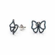 Blue diamond butterfly earrings
