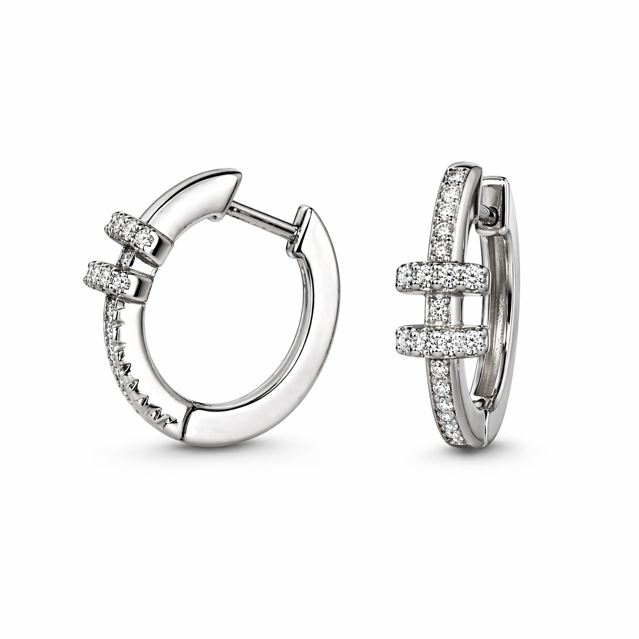 Small silver hoop earrings