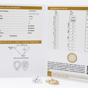 Silver asymmetric earrings with moissanite stone